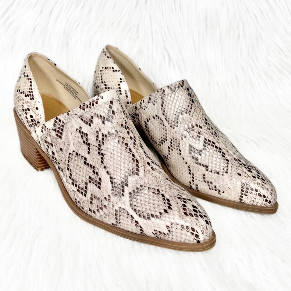 Crown Vintage Snake Beige Brown Black D ‘Orsay Slip On Shootie Ankle Booties 10